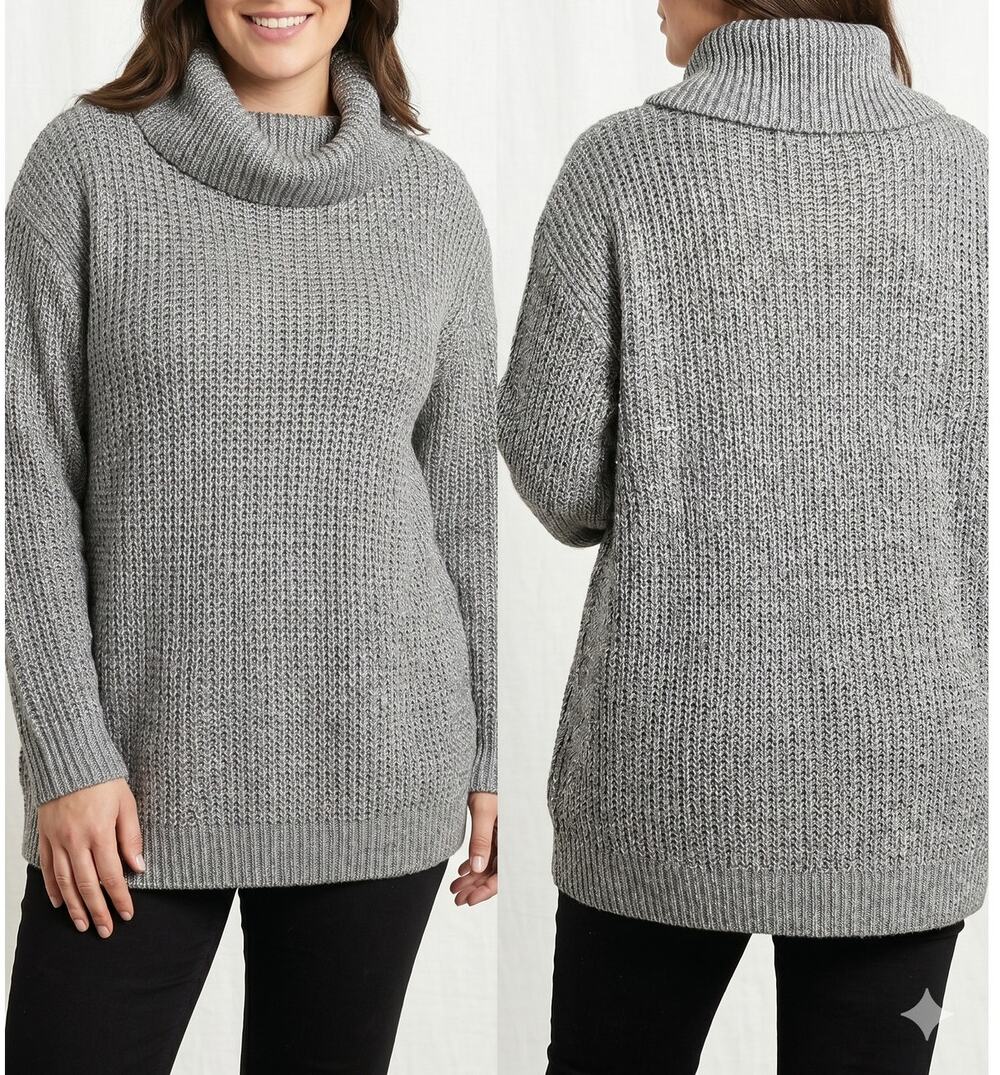 Lane Bryant NEW NWT Womens Plus Size 22/24 Metallic Gray Turtleneck Sweater
